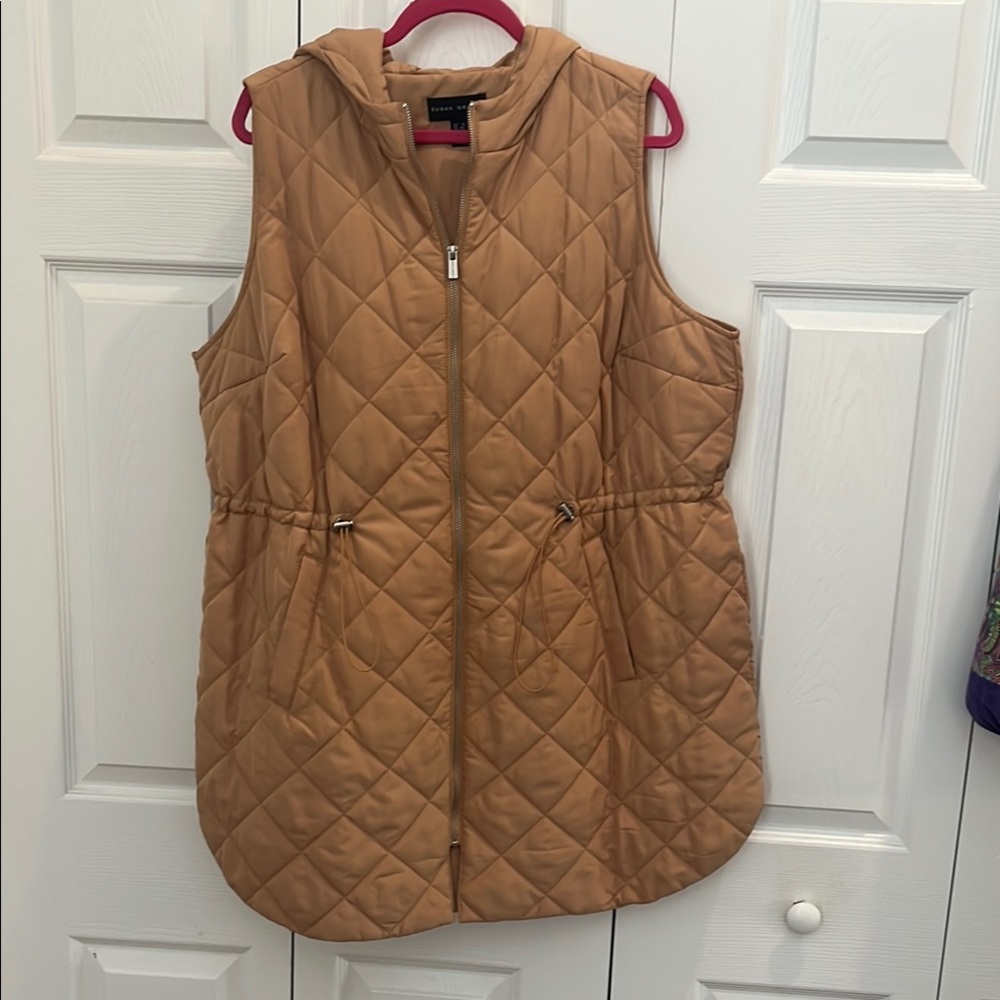 Susan Graver Tan Quilted Vest